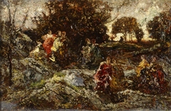 Women in a Landscape by Adolphe Joseph Thomas Monticelli