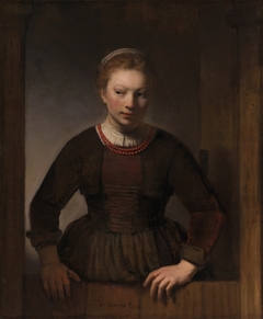 Young Woman at an Open Half-Door by Rembrandt