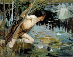 Youth and a Mermaid, sketch by Albert Edelfelt