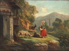 Ziegenhirtin by Hans Brünner