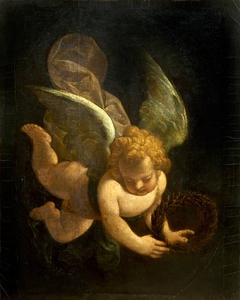 A Cupid carrying a Laurel Wreath by Anonymous