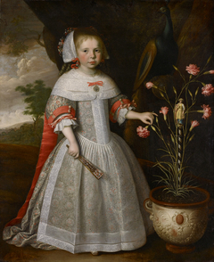 A Four-year-old Girl with a Pot of Carnations by Jan Albertsz Rotius