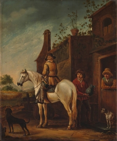 A Horseman in Front of a Tavern by Anonymous