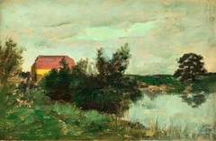 A Lake Scene - William York MacGregor - ABDAG002853 by William York Macgregor