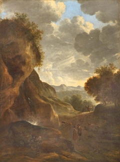 A Landscape with Travellers on a Rocky Road by Anonymous