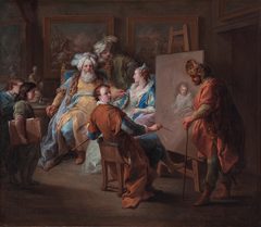 A Pasha Having His Mistress's Portrait Painted by Charles-André van Loo