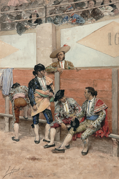 A Rest During the Bullfight by Joaquín Agrasot y Juan