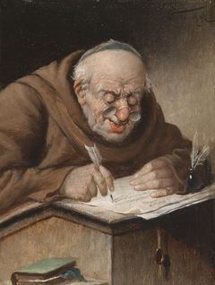 A Scribing Monk by Carl Schleicher