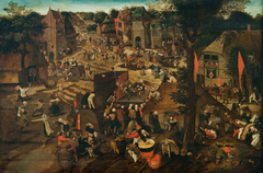 A Village fair (Village festival in honour of Saint Hubert and Saint Anthony) by Pieter Breughel the Younger