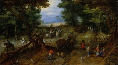 A Woodland Road with Travelers by Jan Brueghel the Elder