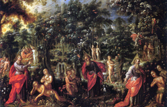 Adam and Eve in Paradise by Cristóbal de Villalpando