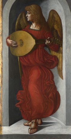 An Angel in Red with a Lute by Leonardo da Vinci