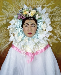 An Inner Dialogue with Frida Kahlo (Flower Wreath and Tears) by Yasumasa Morimura