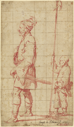 An Oriental Potentate Accompanied by His Halberd Bearer by Jusepe de Ribera