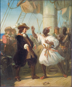 Anno 1664. Michiel de Ruyter meets his boyhood slave-friend Jan Kompany in Gorée (Dakar) by Johannes Hinderikus Egenberger