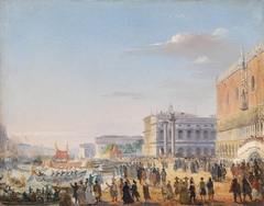 Arrival of Emperor Franz Joseph and Empress Elisabeth of Austria in Venice in 1856 by Ippolito Caffi