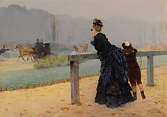 At the Bois de Boulogne, Paris by Giuseppe De Nittis