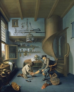 Barber-Surgeon tending a Peasant's Foot by Isaac Koedijck