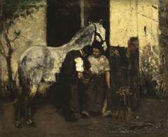 Beim Hufschmied by Max Liebermann