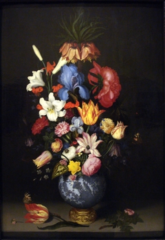 Bouquet in a Wan-Li Vase with a Gilt Mount by Balthasar van der Ast