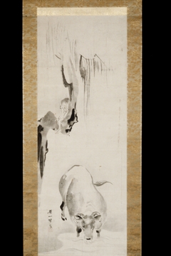 Boy with Water Buffalo [left of a pair] by Hanabusa Itchō