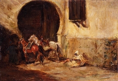 By a Mosque Doorway by Francisco Domingo Marqués