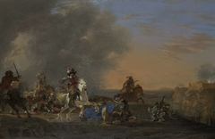 Cavalry Attack at Sunset by Jan Asselijn