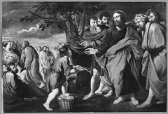 Christ blessing the bread and fish brought by a boy (Mathew 14:13-21, 15:32-39; Mark 6:32-44, 8:1-10; Luke 9:10-17; John 6:1-14) by Anthony van Dyck