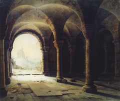 Cloister of Michaelstein Abbey near Blankenburg in Harz by Wilhelm Steuerwaldt