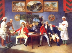 Colonel Antoine Polier, Claude Martin and John Wombwell with the Artist by Johann Zoffany