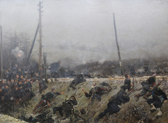 Combat sur la voie ferrée (armée de la Loire) by Alphonse-Marie-Adolphe de Neuville