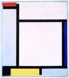 Compositie met rood, blauw, zwart, geel en grijs by Piet Mondrian