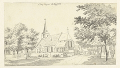 De kerk van het dorp Ingen by Jan de Beijer