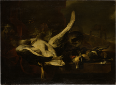 Dead Fowl Being Eaten by a Cat by Jan Baptist Weenix