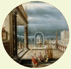 Figures on a Terrace by Hendrik van Steenwijk II