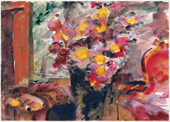 Flower Vase on a Table by Lovis Corinth