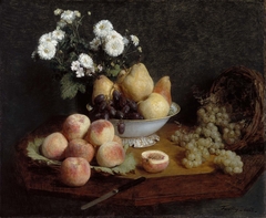 Flowers and Fruit on a Table by Henri Fantin-Latour