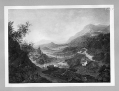 Flusslandschaft mit Booten und Staffage by Jan Griffier I