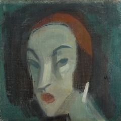 Girl against a Green Background (Dora) by Helene Schjerfbeck