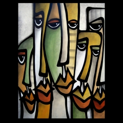 Good Guys - Original Abstract woman painting Modern pop Contemporary Art FACES by Fidostudio by Tom Fedro