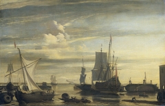 Harbor at Sunset by Unknown Artist