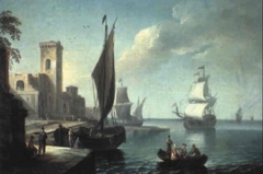 harbour scene by Adrien Manglard