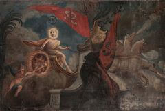 Helios on the chariot. Allegory with the coats of arms of Trąby (Woyna) and Nałęcz (Górski) by unknown