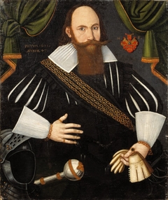 Henry Fleming (1584-1650) baron, Admiral, governor, married to 1. Ebba Eriksdotter Bååt, 2. Sigrid Kurtzel by Jacob Heinrich Elbfas