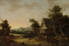 Hilly Landscape with Peasant Cottage by Cornelis van Zwieten