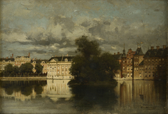 Hofvijver met Korte Vijverberg te 's-Gravenhage by Johannes Christiaan Karel Klinkenberg