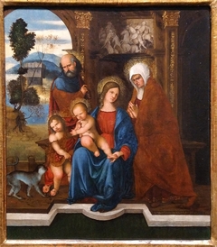 Holy Family with Child Saint John and Saint Anne by Ludovico Mazzolino