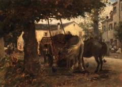 Horses resting by Luigi Nono