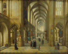 Inneres einer gotischen Kirche by Hendrik van Steenwijk II