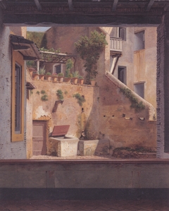 Interior of a yard in Rome by Christoffer Wilhelm Eckersberg